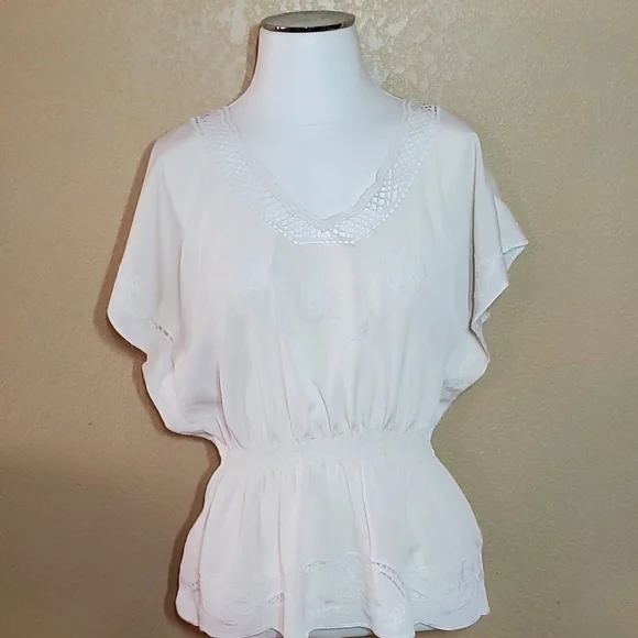 TWENTY ONE Off White Peasant Blouse - Picture 1 of 7